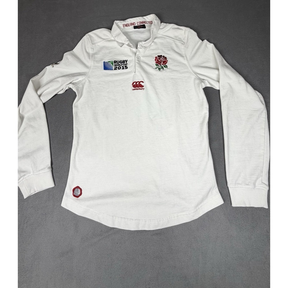 Canterbury England Rugby 2015 World Cup Shirt Womens 12 White Long Sleeve